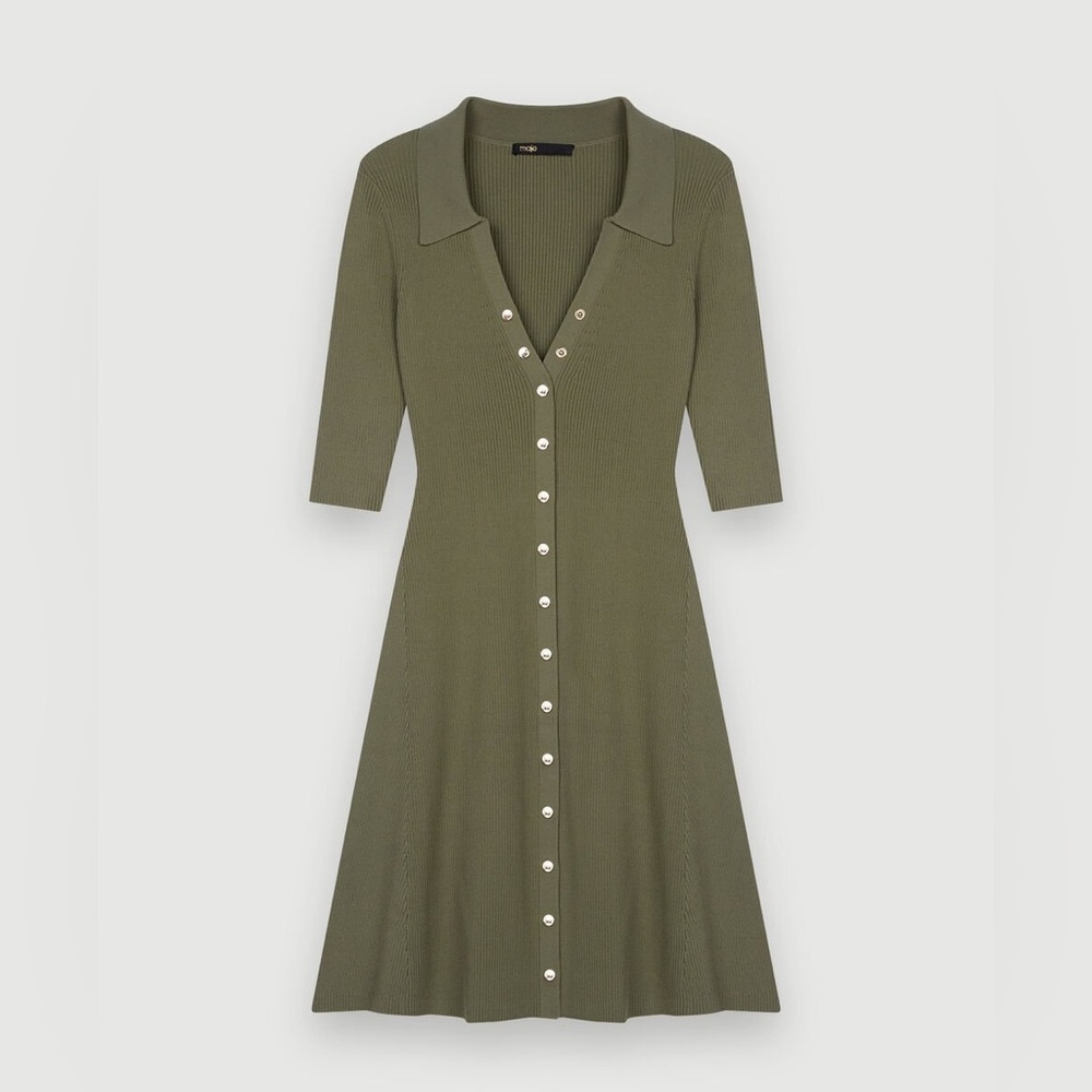 Maje Ribbed Knit Mini Dress